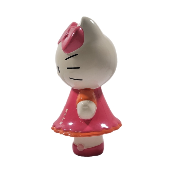 Hello Kitty Sanrio Ceramic Coin Bank 9" FAB 1978 2012 Pink Dress Bow Piggy - Picture 2 of 11